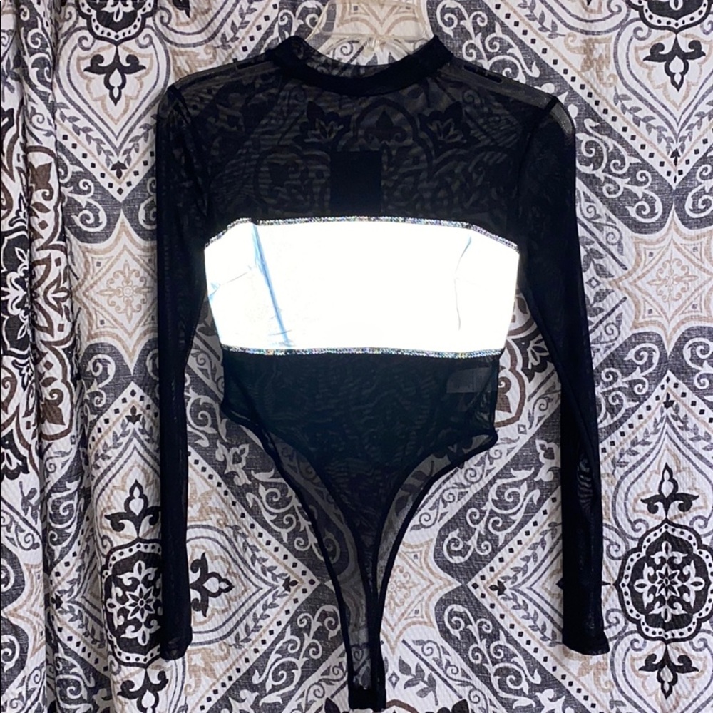 Black reflective bodysuit